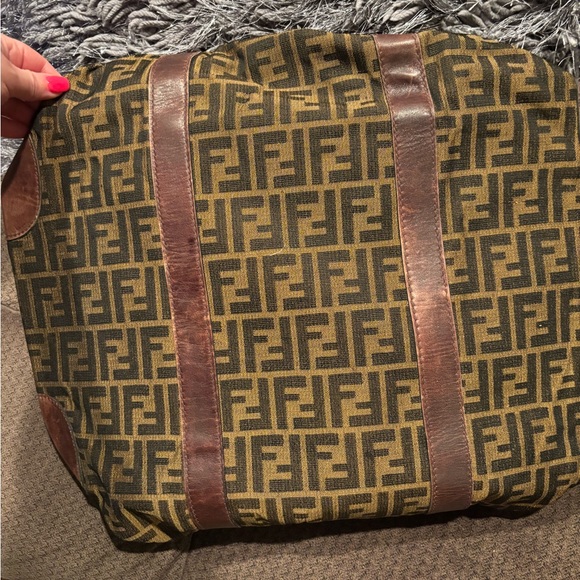 Fendi vintage Zucca Brown and Tan Monogram duffle Bag - Picture 5 of 10